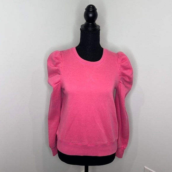 Rebecca Minkoff Jade Sculpted Pink Puff Shoulders Sweater (XS) - Picture 4 of 10